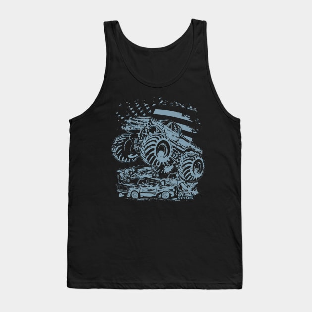 USA MONSTER TRUCK FLAG RIDER Tank Top by OffRoadStyles